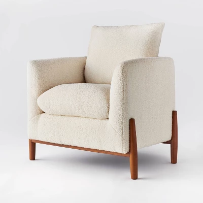 Elroy Faux Shearling Accent Chair With Wood Legs - Threshold™ Designed With Studio McGee - Image 12