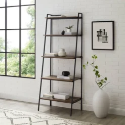72" Open Storage Ladder Bookshelf - Saracina Home