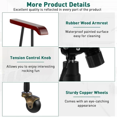 Costway Velvet Home Office Chair Swivel Adjustable Task Chair W/ Wooden Armrest - Image 7