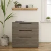 Arobas 3 Drawer Filing Cabinet Bark Gray - Nexera