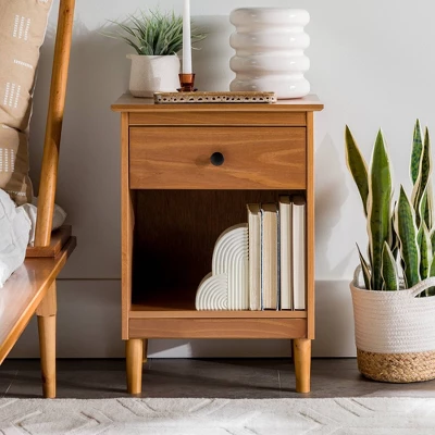 Stiva Classic Mid-Century Modern 1 Drawer Nightstand - Saracina Home - Image 11