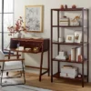 70" 5-Shelf Wood & Cane Transitional Vertical Bookshelf - Brown - Hearth & Hand™ With Magnolia