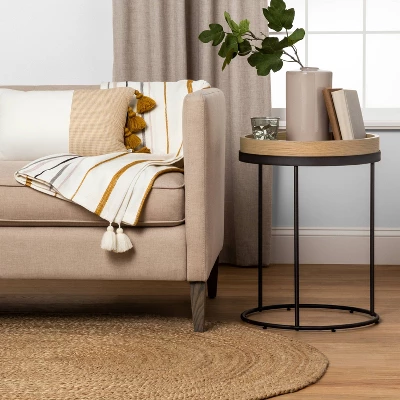 Wood & Steel Accent Side Table - Natural/Black - Hearth & Handâ„¢ With Magnolia