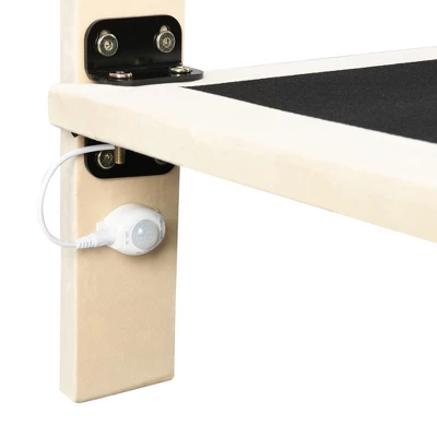 Queen Size Upholstered Floating Velvet Platform Bed With Sensor Light And Headboard-ModernLuxe - Image 9