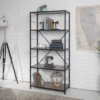 63" 4 Shelf Industrial Transitional Tall Bookshelf - Saracina Home