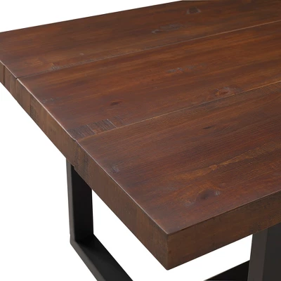 72" Modern Farmhouse Solid Wood Distressed Plank Top Dining Table - Saracina Home - Image 3