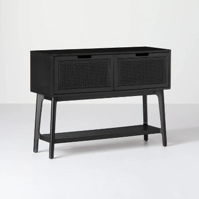 Wood & Cane Console Table With Pull-Down Drawers - Hearth & Hand™ With Magnolia - Image 2