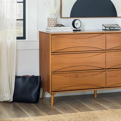 Mid-Century Modern Contoured 6 Drawer Dresser - Saracina Home - Image 13