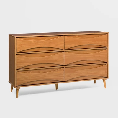 Mid-Century Modern Contoured 6 Drawer Dresser - Saracina Home - Image 2