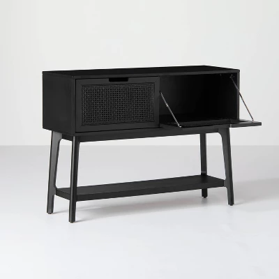 Wood & Cane Console Table With Pull-Down Drawers - Hearth & Hand™ With Magnolia - Image 3