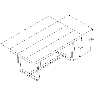 72" Modern Farmhouse Solid Wood Distressed Plank Top Dining Table - Saracina Home - Image 4