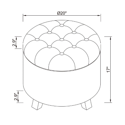 Tufted Round Storage Ottoman - Threshold - Image 5