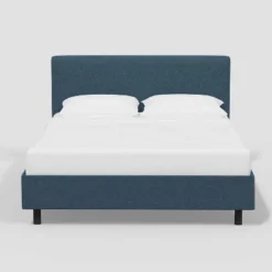 Olivia Upholstered Textured Linen Platform Bed - Threshold™