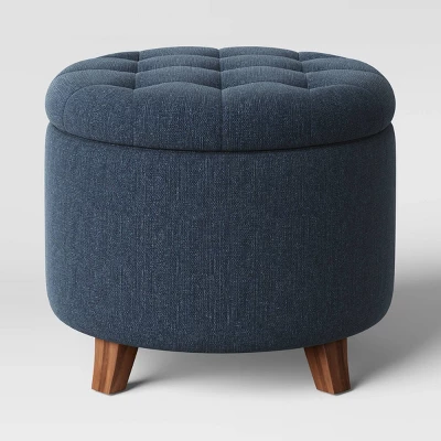 Tufted Round Storage Ottoman - Threshold - Image 10