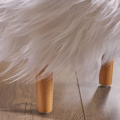 Levi Furry Yak Ottoman - Christopher Knight Home - Image 3