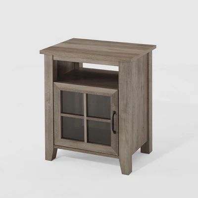 Transitional Classic Windowpane Storage Side Table - Saracina Home - Image 6