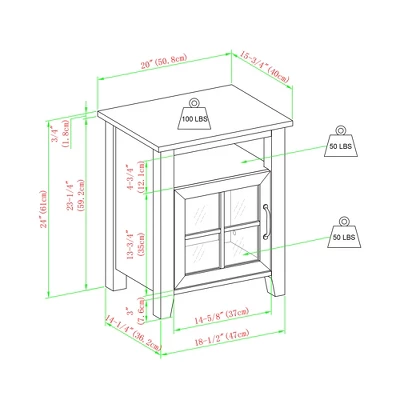 Transitional Classic Windowpane Storage Side Table - Saracina Home - Image 9
