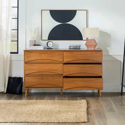 Mid-Century Modern Contoured 6 Drawer Dresser - Saracina Home - Image 10