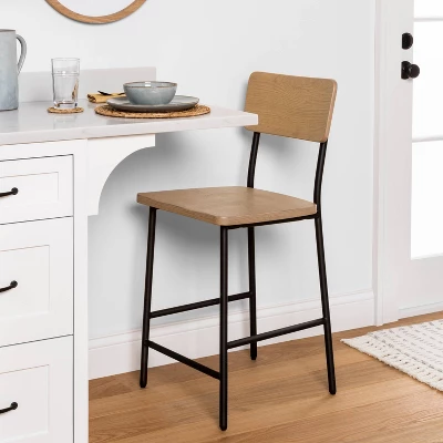 Wood & Steel Counter Stool -Natural/Black - Hearth & Handâ„¢ With Magnolia
