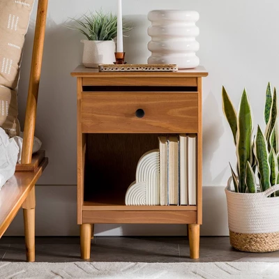 Stiva Classic Mid-Century Modern 1 Drawer Nightstand - Saracina Home - Image 12