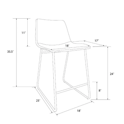 Bowden Faux Leather Counter Height Barstool - Threshold™ - Image 5